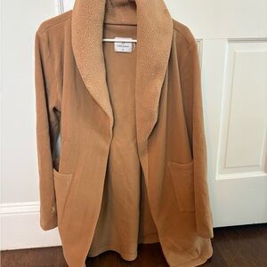Dudley Stephens Camel Teddy Jacket with Shawl Collar